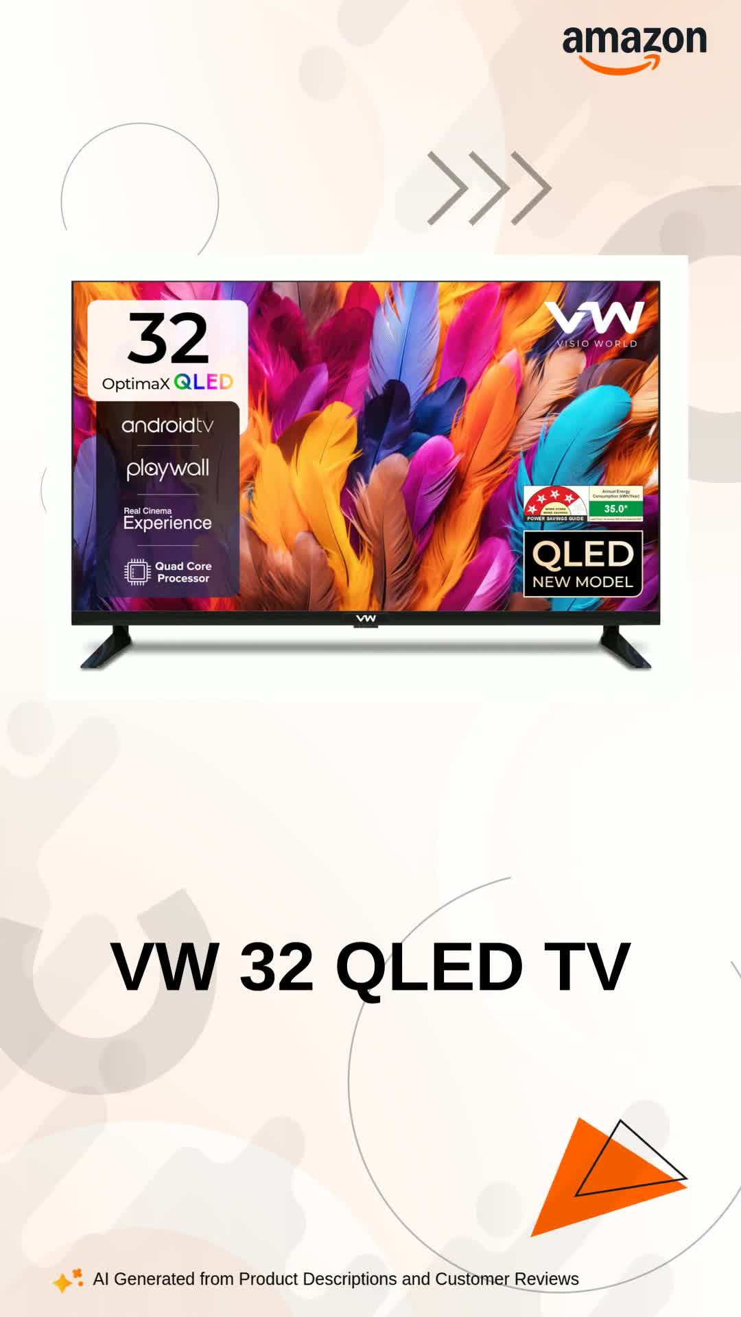 VW 80 cm (32 inches) OptimaX Series HD Ready Smart QLED Android TV